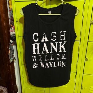 Black Graphic Tank Top